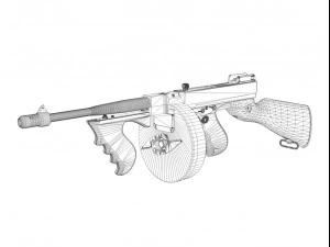 thompson model 1928 submachine 3D Model