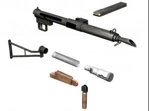 sten mki submachine 3D Model