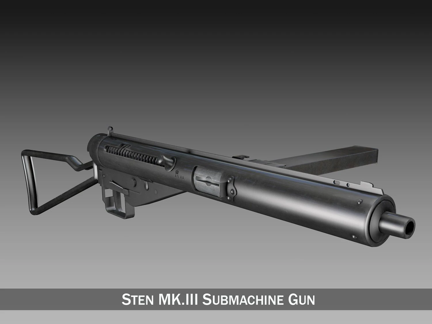 sten mkiii submachine 3D Model .c4d .max .obj .3ds .fbx .stl .blend 