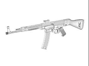 rifle de assalto alem&atilde;o sturmgewehr 44 mp44 Modelo 3D