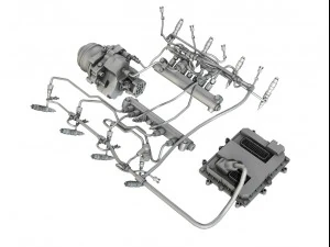 injection system of a v8 engine 3D Model