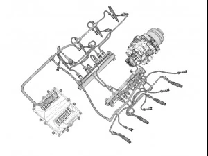 injection system of a v8 engine 3D Model