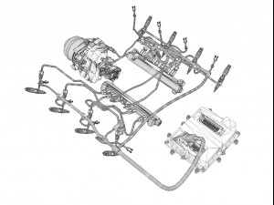 injection system of a v8 engine 3D-Modell