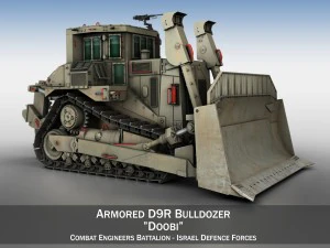 bulldozer blindado cat d9r idf Modelo 3D