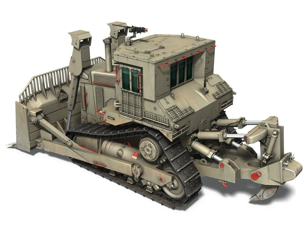 bulldozer blindado cat d9r idf Modelo 3D .c4d .max .obj .3ds .fbx .stl .blend 