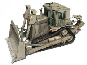 idf armored cat d9r bulldozer Modello 3D