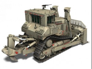idf armored cat d9r bulldozer Modello 3D