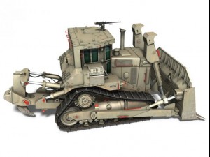 idf armored cat d9r bulldozer Modello 3D