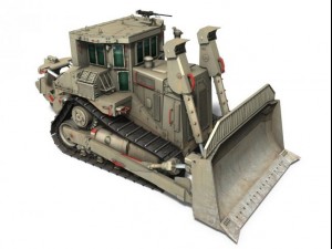 idf armored cat d9r bulldozer Modello 3D