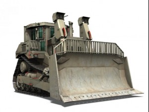 idf armored cat d9r bulldozer Modello 3D