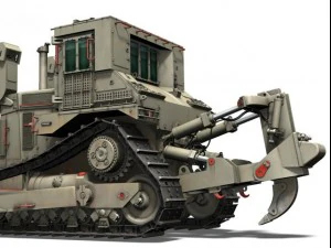 bulldozer blindado cat d9r idf Modelo 3D