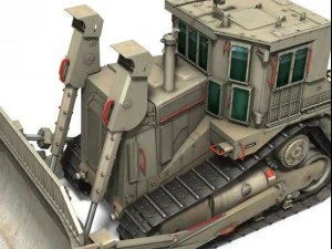 bulldozer blindado cat d9r idf Modelo 3D