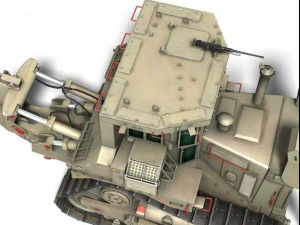 bulldozer blindado cat d9r idf Modelo 3D
