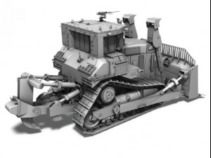 idf armored cat d9r bulldozer Modello 3D
