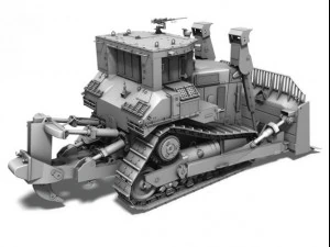 bulldozer blindado cat d9r idf Modelo 3D