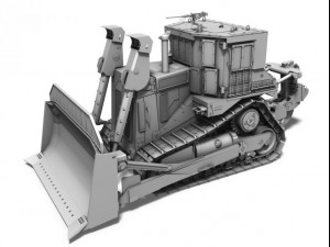 idf armored cat d9r bulldozer Modello 3D