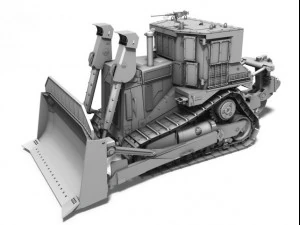 bulldozer blindado cat d9r idf Modelo 3D