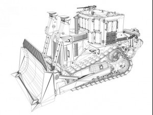 idf armored cat d9r bulldozer Modello 3D