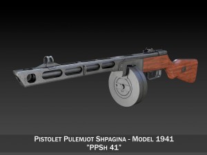 ppsh41 soviet submachine 3D Model