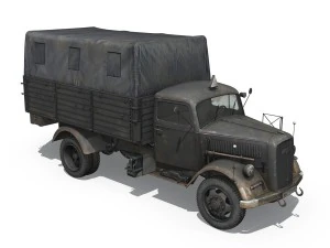 opel blitz - 3t cargo truck - 17 pzdiv 3D Model