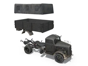 opel blitz - 3t cargo truck - 17 pzdiv 3D Model