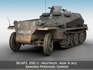 sdkfz 250 halftrack troop carrier 3D Model
