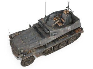 sdkfz 250 halftrack troop carrier Modèle 3D