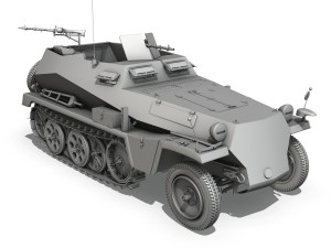 sdkfz 250 halftrack troop carrier Modèle 3D