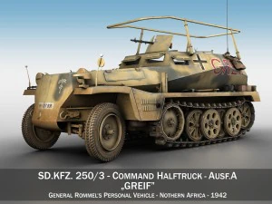 sdkfz 250 3 - greif - 반궤도 명령 변형 3D 모델