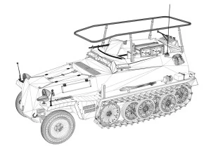 sdkfz 250 3 - greif - half-track command variant 3D Model