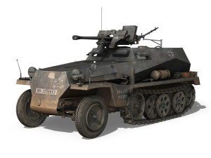 sd kfz 250 halftruck with spzb 41 pzgrendiv 3D मॉडल