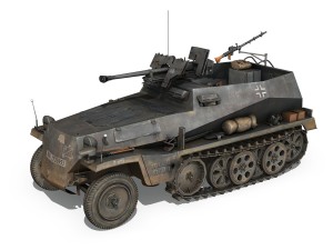 sd kfz 250 halftruck with spzb 41 pzgrendiv 3D मॉडल