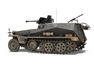 sd kfz 250 halftruck with spzb 41 pzgrendiv 3D Model