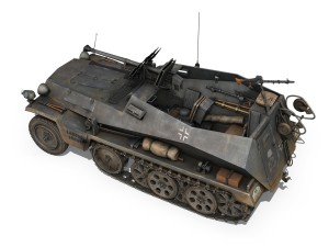 sd kfz 250 halftruck with spzb 41 pzgrendiv 3D मॉडल