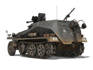 sd kfz 250 halftruck with spzb 41 pzgrendiv 3D मॉडल