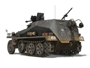 sd kfz 250 halftruck with spzb 41 pzgrendiv 3D Model