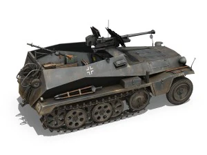 sd kfz 250 halftruck with spzb 41 pzgrendiv 3D Model