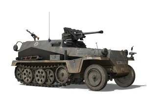 sd kfz 250 halftruck with spzb 41 pzgrendiv 3D Model
