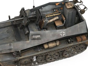 sd kfz 250 halftruck with spzb 41 pzgrendiv 3D Model