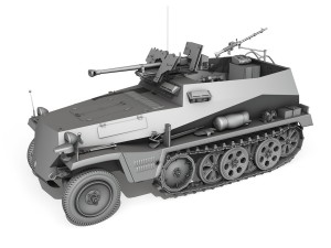 sd kfz 250 halftruck with spzb 41 pzgrendiv 3D मॉडल