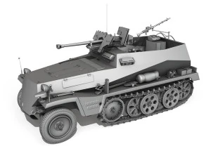 sd kfz 250 halftruck with spzb 41 pzgrendiv 3D Model