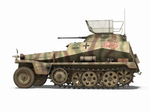sd kfz 250 reconnaissance halftruck 12 ss pz 3D Model