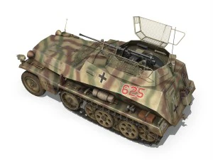 sd kfz 250 reconnaissance halftruck 12 ss pz 3D Model
