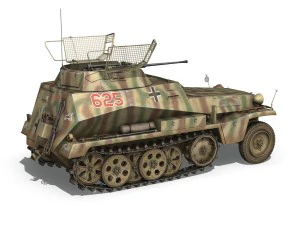 sd kfz 250 reconnaissance halftruck 12 ss pz 3D Model