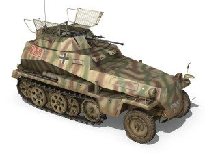 sd kfz 250 reconnaissance halftruck 12 ss pz 3D Model