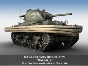 m4a1 sherman - duplex drive - dorabele 3D 모델