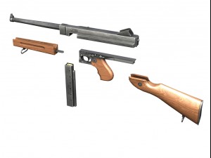 ww2 submachine collection 3D Модель
