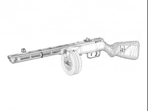 ww2 submachine collection 3D Model