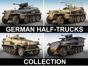 sdkfz 250 half truck collection 3D Model