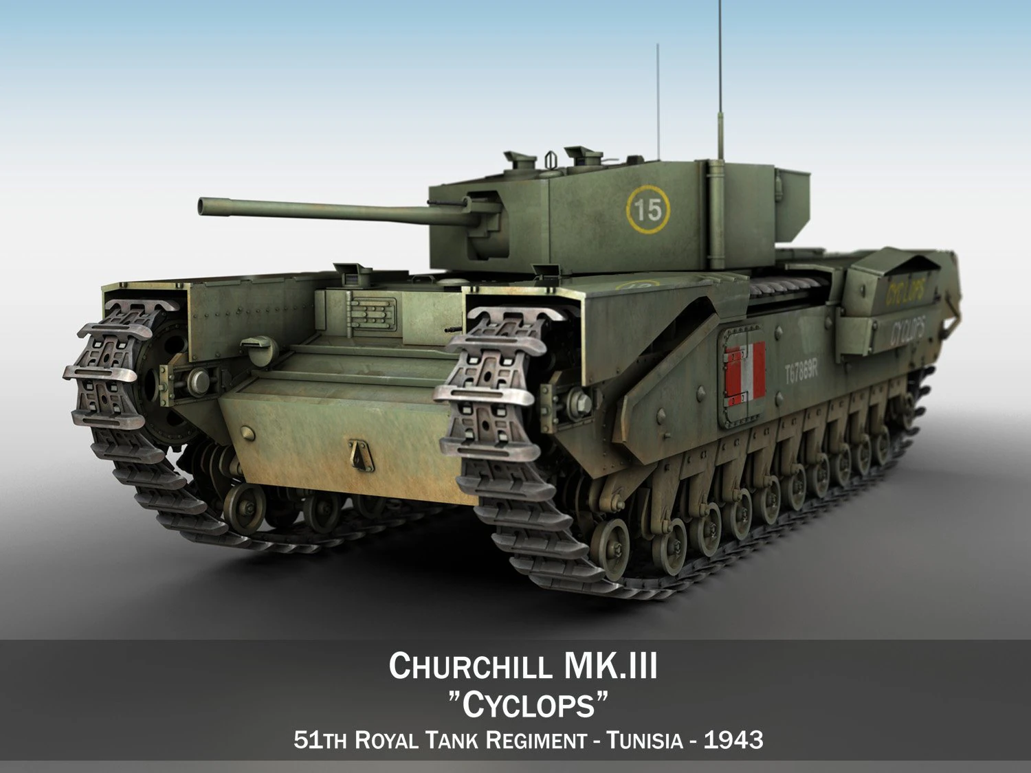 churchill mkiii - cyclops 3D Model .c4d .max .obj .3ds .fbx .stl .blend